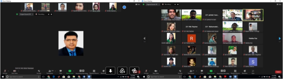 Successful Completion of Freshers’ Orientation Program of the Department of Sociology & Anthropology for Spring-2022 Semester